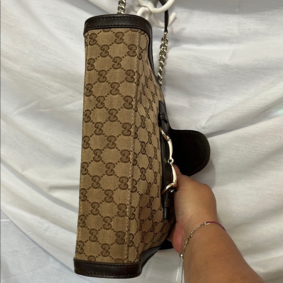 Gucci Brown and Tan Shoulder Bag with Chain Strap - Picture 7 of 16